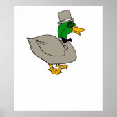 Fancy eend met monocle en bovenste hoed Duckington Poster (Voorkant)