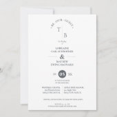 Fancy eenvoudige grafische Initialen Moderne foto- Kaart (Voorkant)