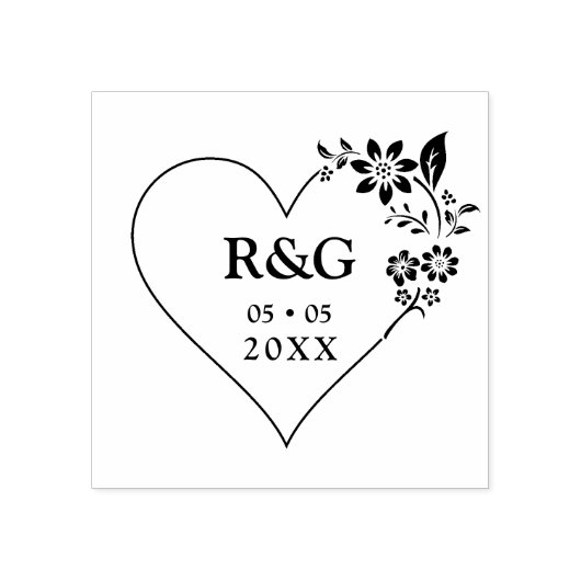 Fancy Eenvoudige Initialen Bindende Vloer Garland  Rubberstempel (Afrduk)