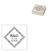 Fancy Eenvoudige Initialen Weddenschap Filigree Or Rubberstempel (Gestempeld)