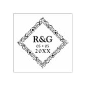 Fancy Eenvoudige Initialen Weddenschap Filigree Or Rubberstempel (Afrduk)