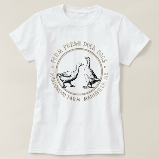 Fancy Egg Boerderij T-shirt Eend of Goose Eggs (Design voorkant)