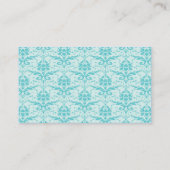 Fancy Eggshell Blue Damask Visitekaartje (Achterkant)
