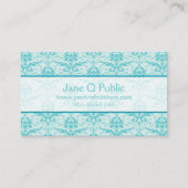 Fancy Eggshell Blue Damask Visitekaartje (Voorkant)