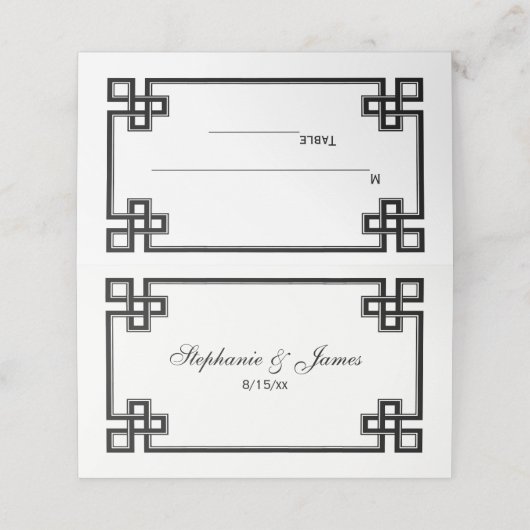 Fancy Elegant Black Plaatskaartje (Buitenkant ongevouwen)