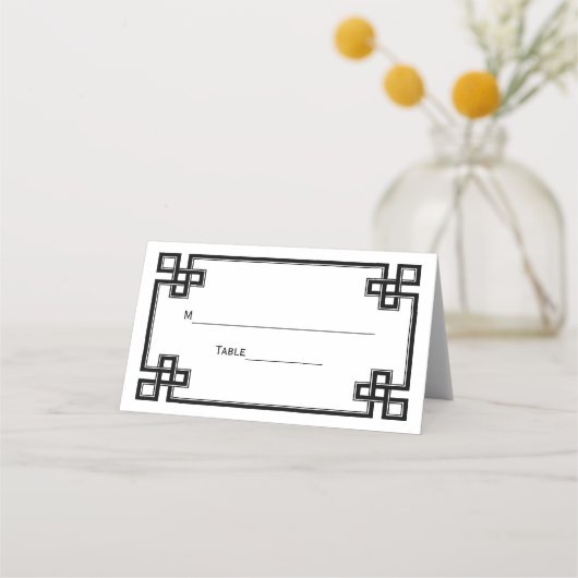 Fancy Elegant Black Plaatskaartje (Achterkant)