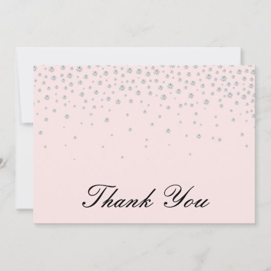 Fancy Elegant Diamond Calligraphy Script Bedankkaart (Voorkant)