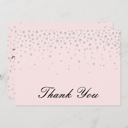 Fancy Elegant Diamond Calligraphy Script Bedankkaart (Voorkant / Achterkant)