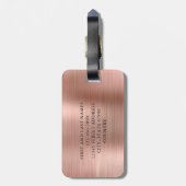 Fancy Elegant Faux Roos Gold Borhed Metal Mrs. Bagagelabel (Achterkant verticaal)