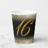 Fancy Elegant Glitter Sweet 16 16-kanaals Cup Papieren Bekers (Achterkant)