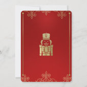 Fancy Elegant Gold & Red Nutkraker Holiday Party Kaart (Achterkant)