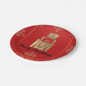 Fancy Elegant Gold & Red Nutkraker Holiday Party Papieren Bordje (Gekanteld)