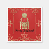 Fancy Elegant Gold & Red Nutkraker Holiday Party Servet (Voorkant)