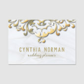 Fancy Elegant Gold & White Baroque Wedding Planner Naamplaatje (Voorkant)