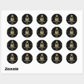 Fancy Elegant Goud Zwart Notenkraker Vakantie Part Ronde Sticker (Vel)