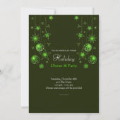 Fancy Elegant Green Kerstdecoratie Kaart (Achterkant)