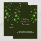 Fancy Elegant Green Kerstdecoratie Kaart (Voorkant / Achterkant)