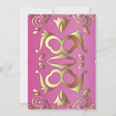 Fancy Elegant Pink and Gold Birthday Party Kaart (Achterkant)