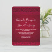 Fancy Elegant Red Abstract Wedding Kaart (Staand voorkant)