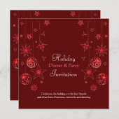 Fancy Elegant Red Kerstdecoratie Kaart (Voorkant / Achterkant)