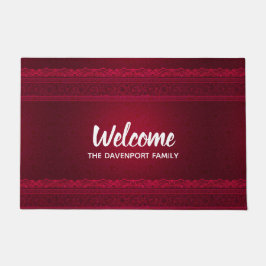 Fancy & Elegant Rode Achtergrond Stijlvol Welkom Deurmat