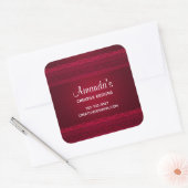 Fancy & elegant rood achtergrond Stijlvol bedrijf Vierkante Sticker (Envelop)