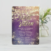 Fancy elegant String licht gouden vonk aan Kaart (Staand voorkant)