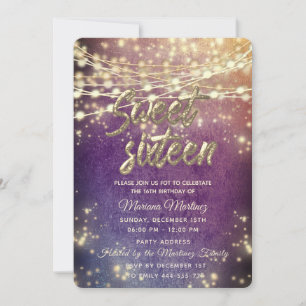 Fancy elegant String licht gouden vonk aan Kaart