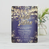 Fancy elegant String licht gouden vonk aan Kaart (Staand voorkant)