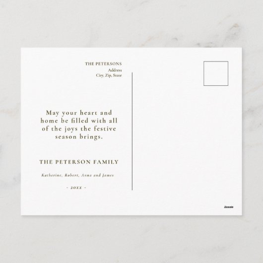 Fancy Elegant Victoriaans Rood Groen Kerstballen Feestdagenkaart (Achterkant)