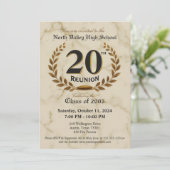 Fancy Elegante 20e High School Reünie Klasse van 0 Kaart (Staand voorkant)