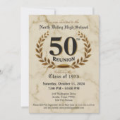 Fancy Elegante 50e High School Reünie Klasse van 7 Kaart (Voorkant)