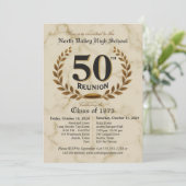 Fancy elegante 50e middelbare school reünie - 2 da kaart (Staand voorkant)