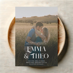 Fancy Elegante Fotobruiloft Kaart