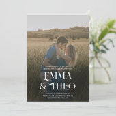 Fancy Elegante Fotobruiloft Kaart (Staand voorkant)