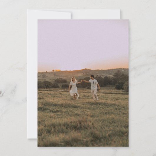 Fancy Elegante Fotobruiloft Kaart (Achterkant)