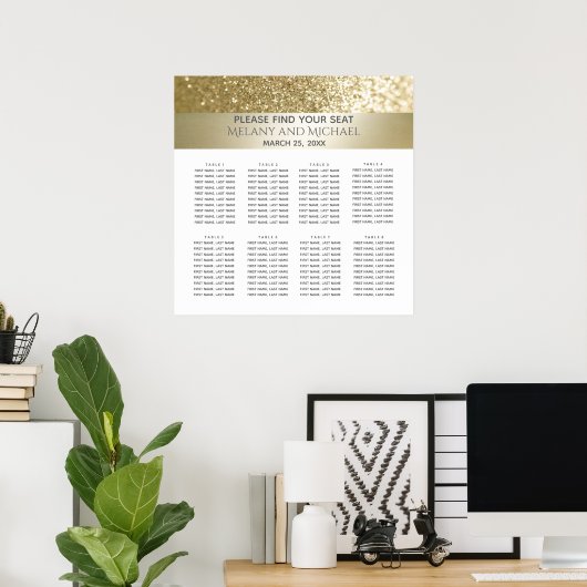 Fancy elegante, moderne gouden streep poster (Thuiskantoor)