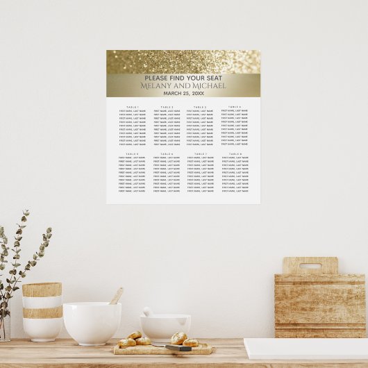 Fancy elegante, moderne gouden streep poster (Keuken)