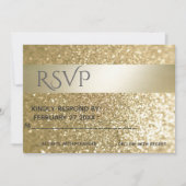 Fancy elegante moderne gouden streep RSVP Kaart (Voorkant)