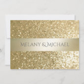 Fancy elegante moderne gouden streep RSVP Kaart (Achterkant)