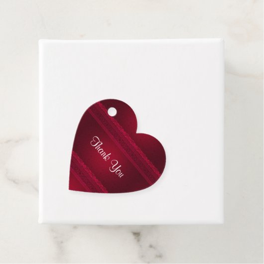 Fancy & elegante rode achtergrond Stijlvol Dank u Bedankjes Labels (In situ)