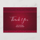 Fancy & elegante rode achtergrond Stijlvol Dank u Briefkaart (Voorkant)