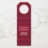 Fancy & elegante rode achtergrond Stijlvol Dank u Flessenhanger (Voorkant)