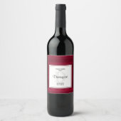 Fancy & Elegante rode achtergrond Stijlvolle wijnm Wijn Etiket (Voorkant)