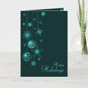 Fancy Elegante Turquoise Kerstdecoraties Feestdagen Kaart