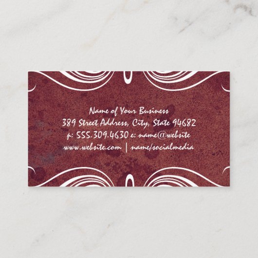 Fancy elementen | Achtergrond textiel Visitekaartje (Achterkant)