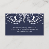 Fancy elementen Eenvoudig blauw Visitekaartje (Achterkant)