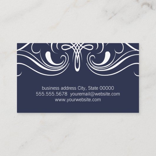 Fancy Elementen Eenvoudig Blauw Visitekaartje (Achterkant)