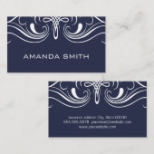 Fancy elementen Eenvoudig blauw Visitekaartje (Voorkant / Achterkant)