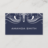 Fancy Elementen Eenvoudig Blauw Visitekaartje (Voorkant)